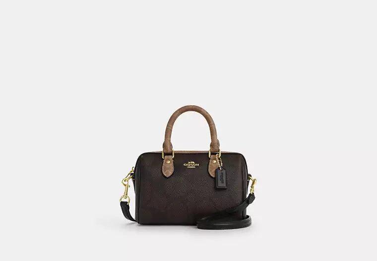 Mini Rowan Crossbody Bag Signature Canvas - Walnut — view 1