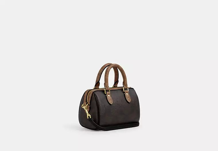 Mini Rowan Crossbody Bag Signature Canvas - Walnut — view 2