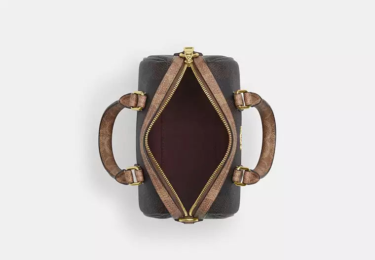 Mini Rowan Crossbody Bag Signature Canvas - Walnut — view 3