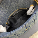 YSL Puffer Denim Bag - Blue — view 6