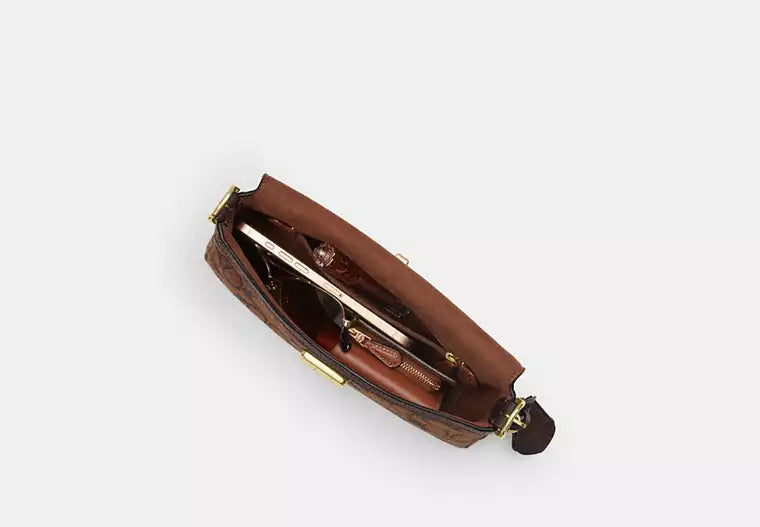 Coach Etta Small Flap Shoulder Bag in Signature Chenille — view 4