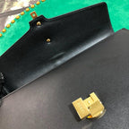 Gucci GG Sylvie Leather Medium Top Handle Bag - Black — view 8