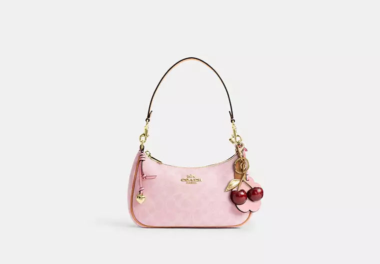 Pink Teri Shoulder Bag in Signature Canvas — view 1
