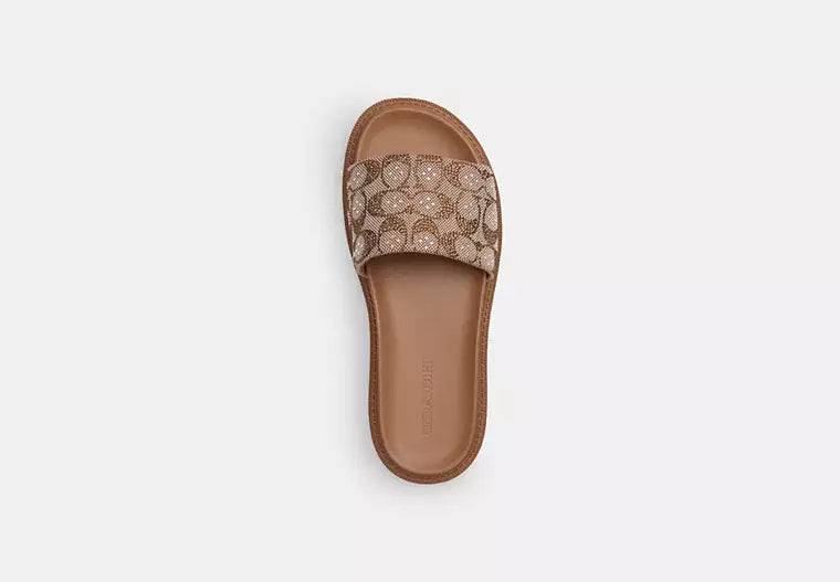 Brynn Slide Sandal in Crystal Signature Jacquard — view 2