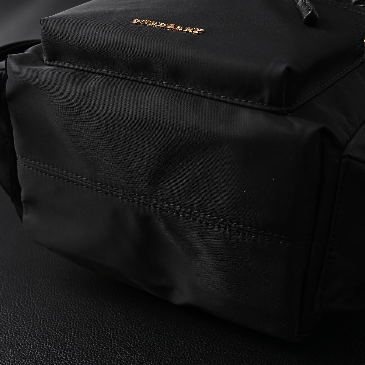 Burberry the Rucksack – Black Nylon & Leather Backpack with Gold-Tone Hardware - Black with Gold Accents — view 9