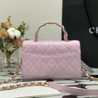Chanel Mini Flap Bag Pink with Top Handle — view 4
