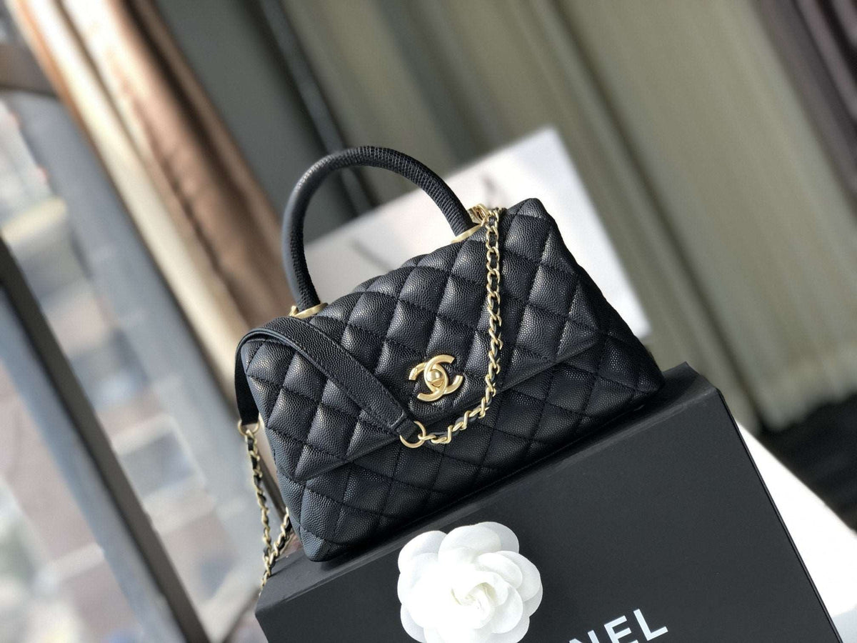 Chanel Small Flap Bag with Coco Handle - Black with Black Hardware — view 1