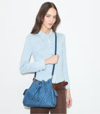 Tory Burch Charlie Quilted Denim Drawstring Shoulder Bag — view 3