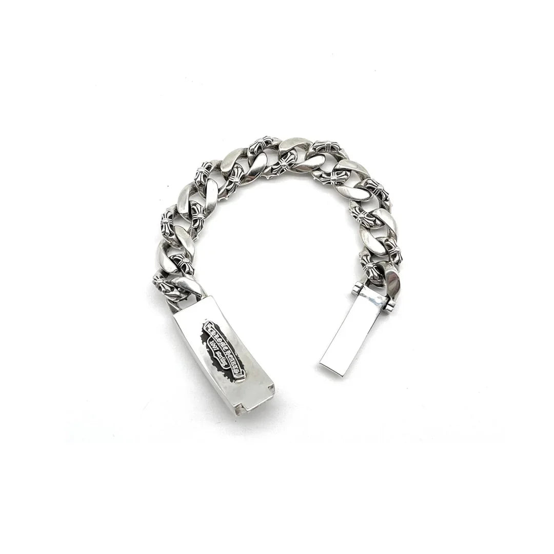 Chrome Hearts Silver Cross Link Cuban Bracelet — view 2