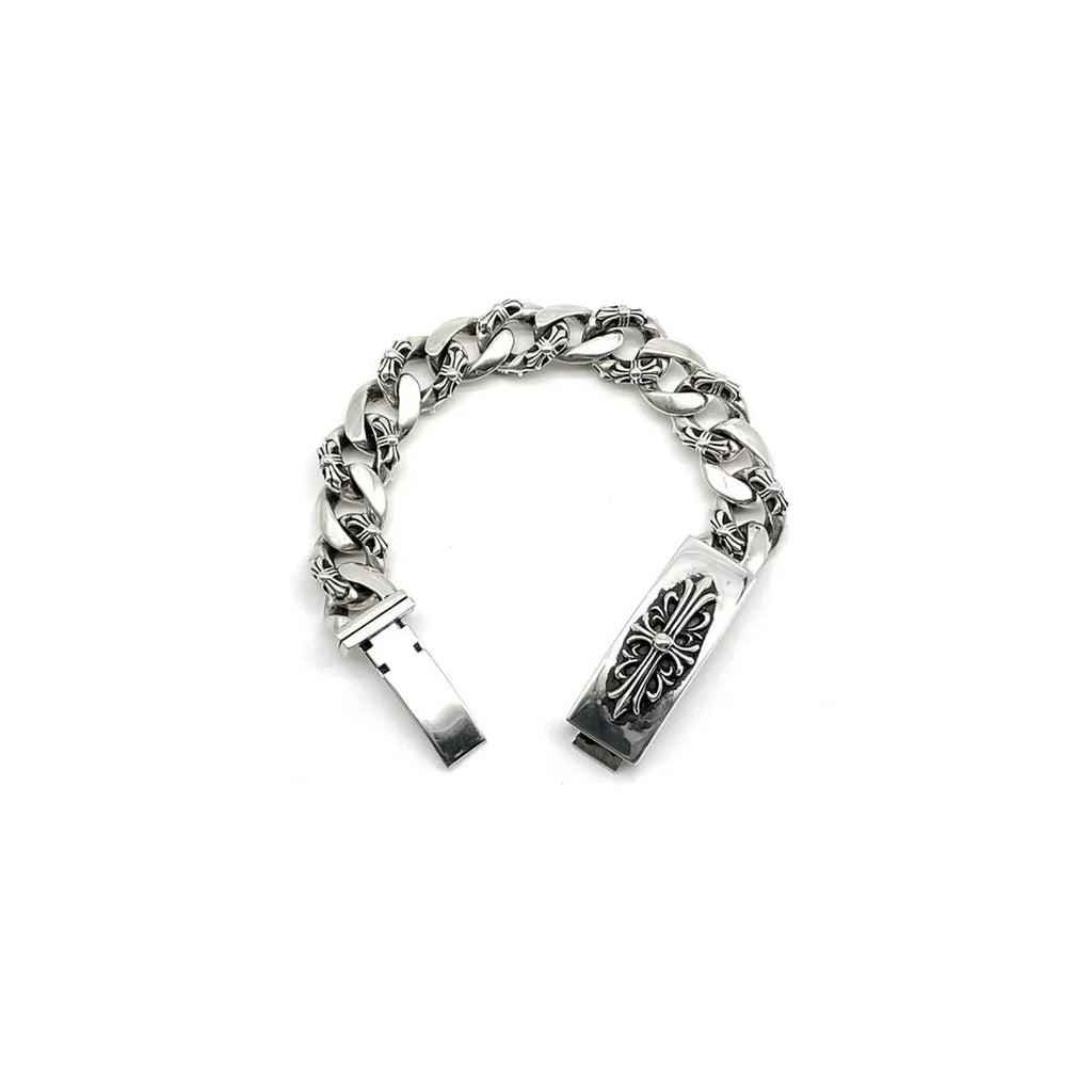 Chrome Hearts Silver Cross Link Cuban Bracelet — view 3