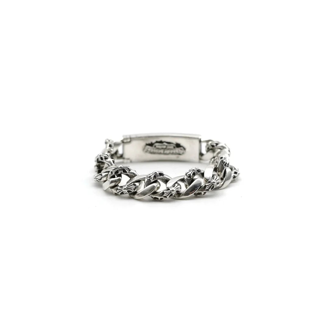 Chrome Hearts Silver Cross Link Cuban Bracelet — view 5