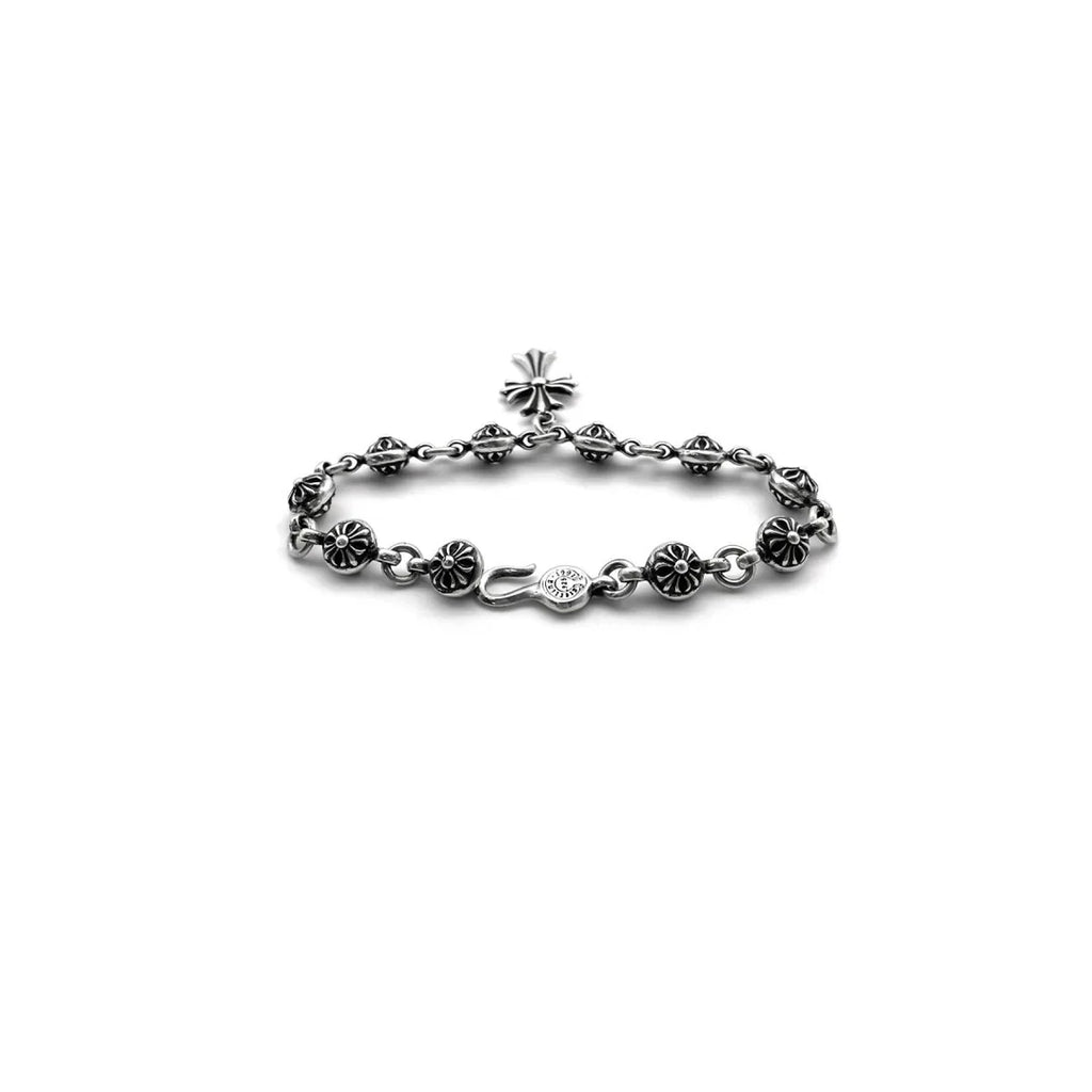 Chrome Hearts Silver Cross Ball Tiny E Bracelet — view 2