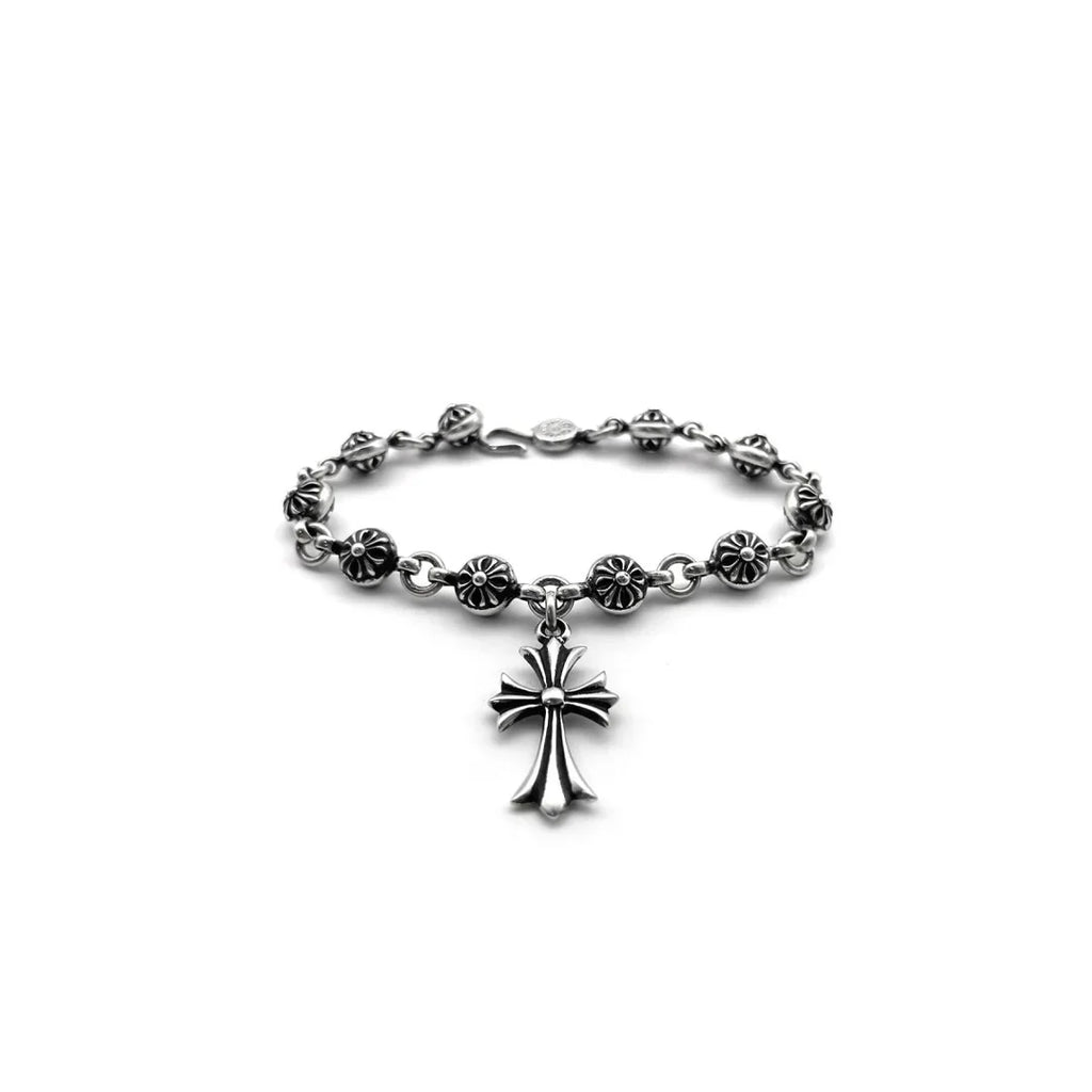 Chrome Hearts Silver Cross Ball Tiny E Bracelet — view 3
