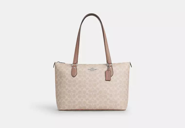 Gallery Tote Bag in Signature Canvas - Sand — view 1