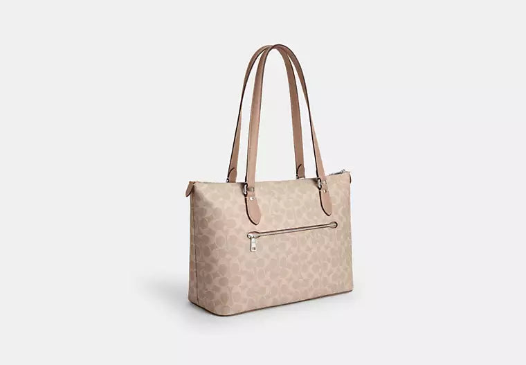 Gallery Tote Bag in Signature Canvas - Sand — view 2