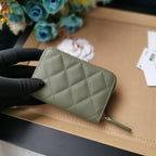 Chanel Quilted Caviar Leather Wallet with CC Logo and Zip Closure — view 4