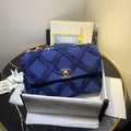 Chanel 19 Denim Medium Flap Bag - Blue — view 1