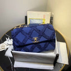 Chanel 19 Denim Medium Flap Bag - Blue — view 1