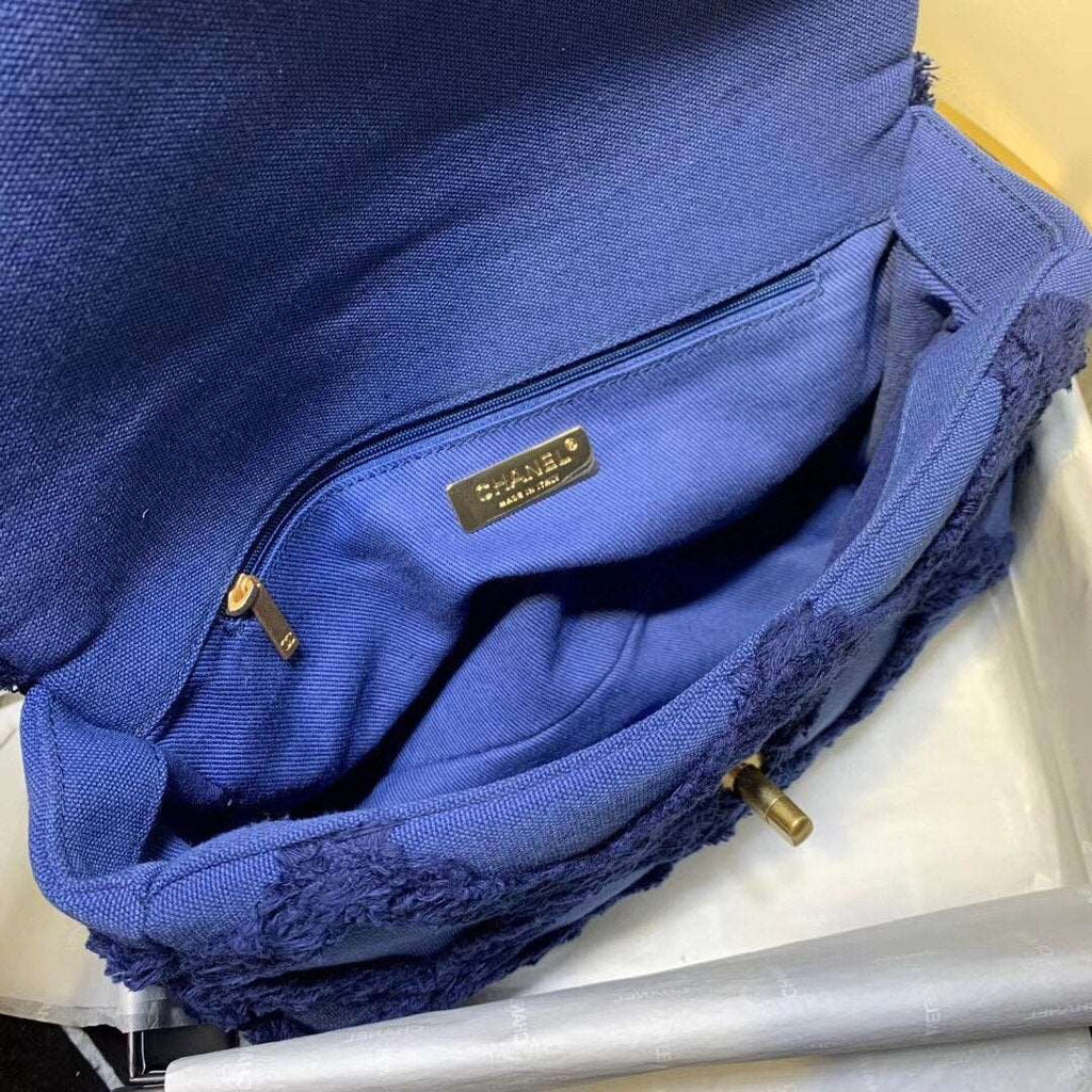 Chanel 19 Denim Medium Flap Bag - Blue — view 8