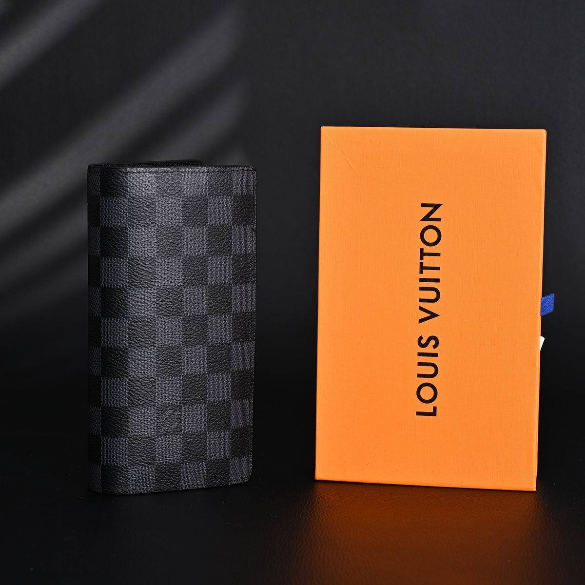 Louis Vuitton Brazza Wallet – Damier Graphite Canvas Long Bifold (N62665) - Black & Grey Damier Graphite — view 6