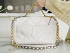 Chanel 19 Large Handbag Lambskin Gold AS1161 White — view 2