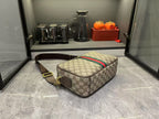 Gucci Ophidia Medium GG Supreme Canvas Shoulder Crossbody Bag with Web Stripe and Leather Trim — view 2