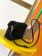 YSL Loulou 20 Black Velvet Shoulder Bag — view 4