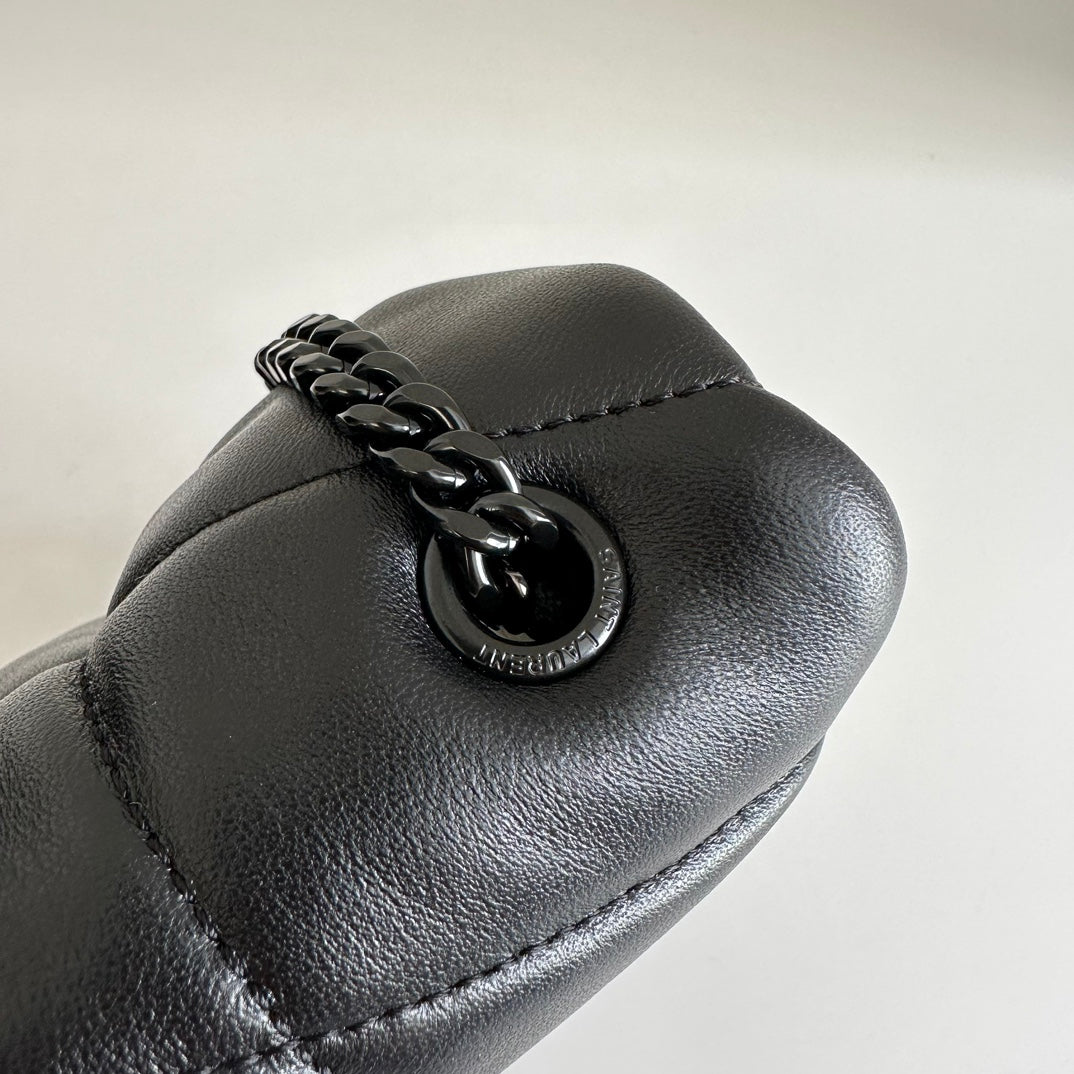 YSL Loulou Puffer Toy Bag in Quilted Lambskin Black Size 23x15.5x8.5 — view 4
