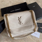 YSL Niki Medium Chain Bag in Lambskin Blanc Vintage - 28 x 20 x 8,5 cm - White — view 7