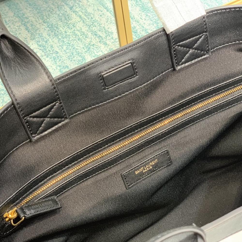 YSL Tag Hobo Bag - Beige/Black — view 7