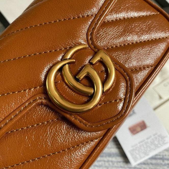 Gucci GG Marmont Mini Bag - Brown Leather — view 2
