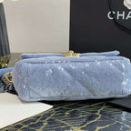 Chanel 19 Sequin Flap Bag - Light Blue — view 5