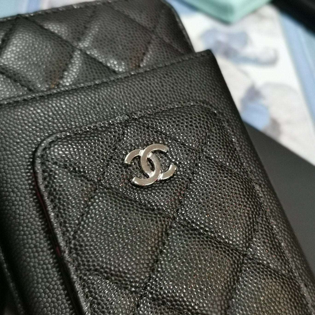 Chanel Quilted CC Phone Holder Wallet - Metallic Ivory — view 8