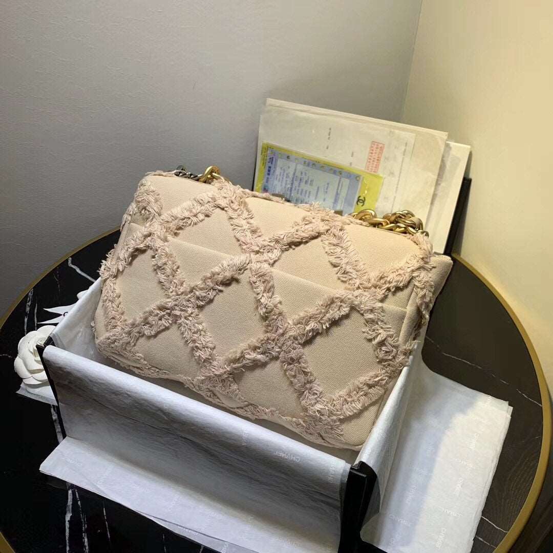 Chanel 19 Medium Denim Flap Bag Beige — view 3