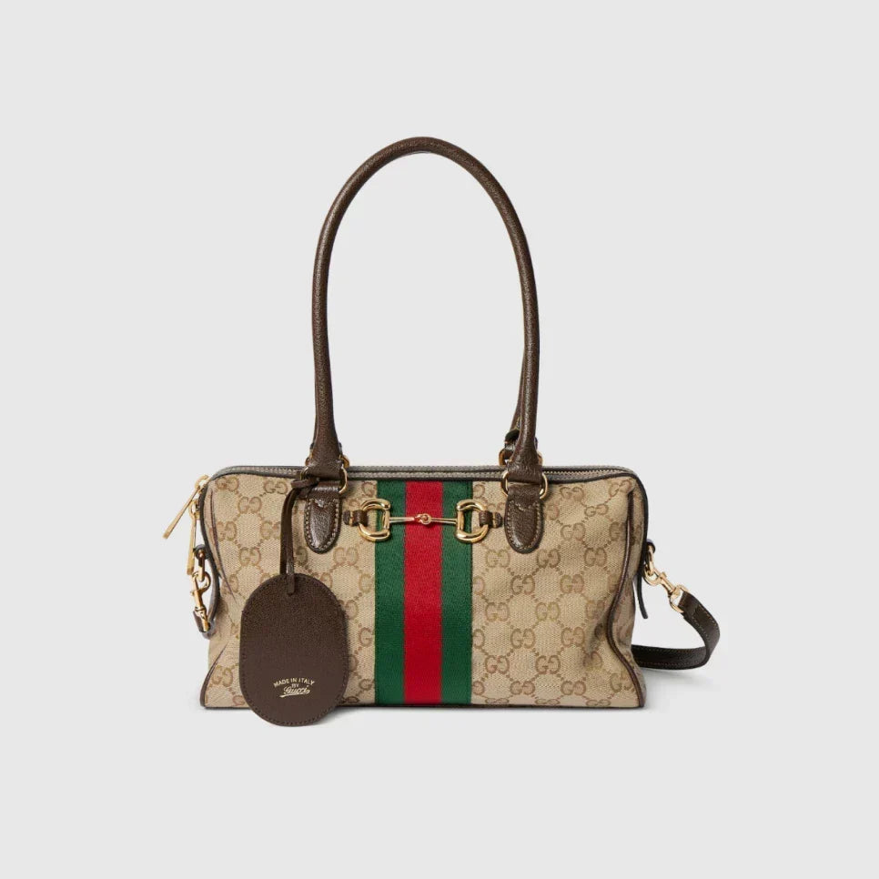 Gucci GG Canvas Boston Bag - Beige — view 1