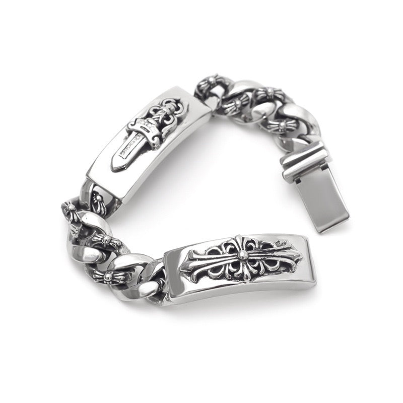 Chrome Hearts DOUBLE ID FANCY LINK BRACELET 8 — view 3