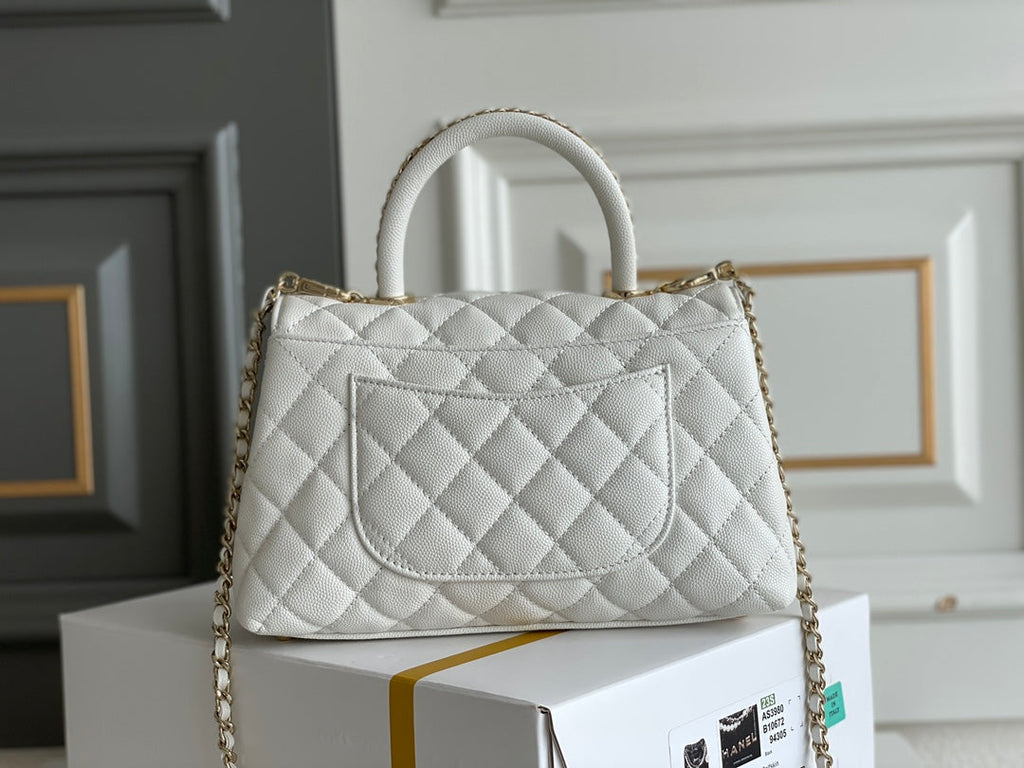 Chanel Coco Handle White Bag — view 3