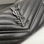 YSL Long Wallet Black Leather Black Tone 10767 19cm — view 6