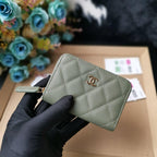 Chanel Quilted Caviar Leather Wallet with CC Logo and Zip Closure — view 2