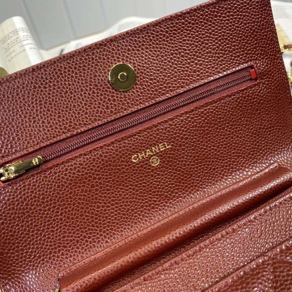 Chanel Classic Wallet On Chain Burgundy Caviar — view 8