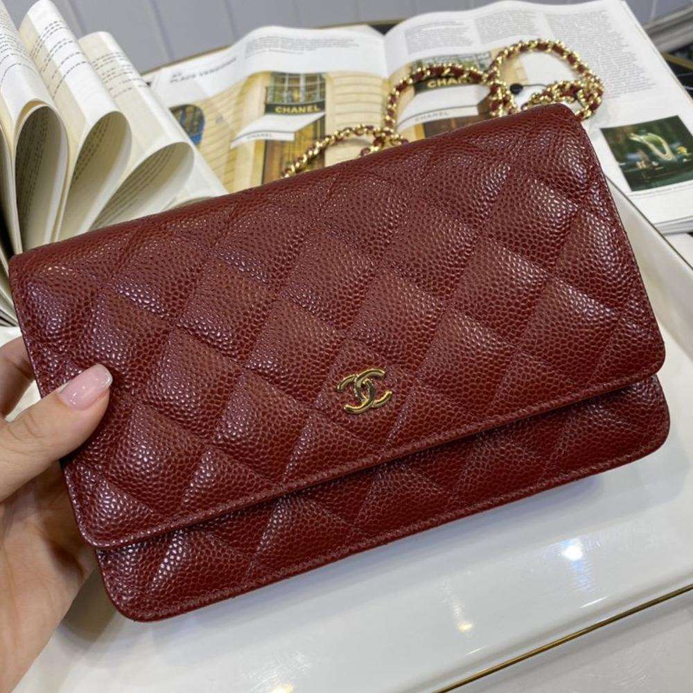 Chanel Classic Wallet On Chain Burgundy Caviar — view 3