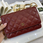 Chanel Classic Wallet On Chain Burgundy Caviar — view 3