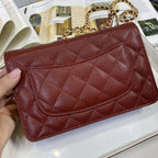 Chanel Classic Wallet On Chain Burgundy Caviar — view 4