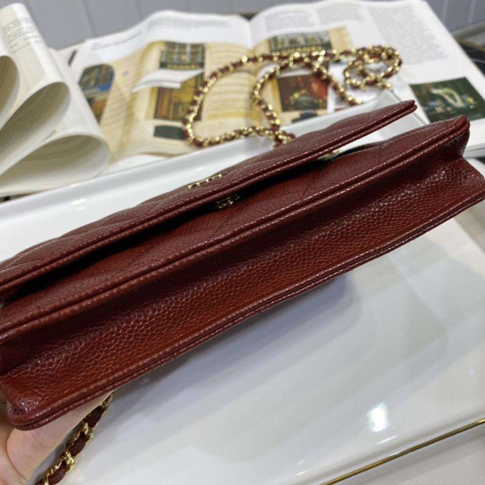 Chanel Classic Wallet On Chain Burgundy Caviar — view 5