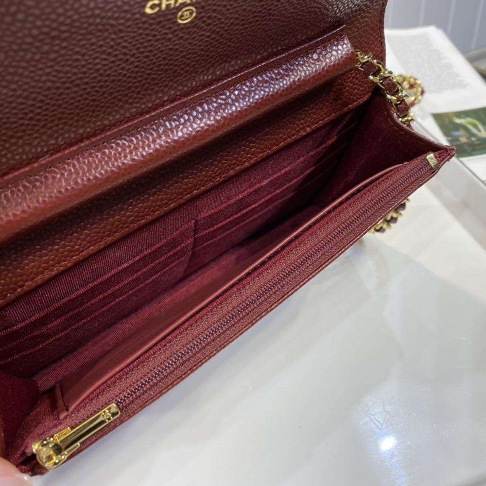 Chanel Classic Wallet On Chain Burgundy Caviar — view 9