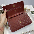 Chanel Classic Wallet On Chain Burgundy Caviar — view 7
