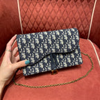 Dior Saddle Pouch Blue Dior Oblique Jacquard — view 1