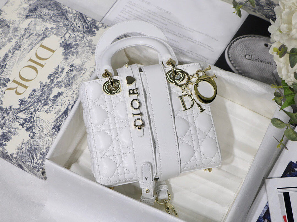 Dior Lady My Abcdior Lambskin Bag - White — view 6