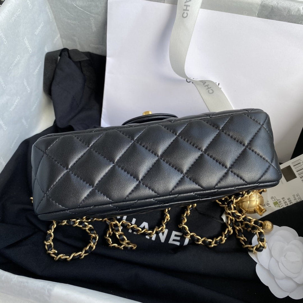 Chanel Pearl Crush Mini Flap Bag - Black — view 9