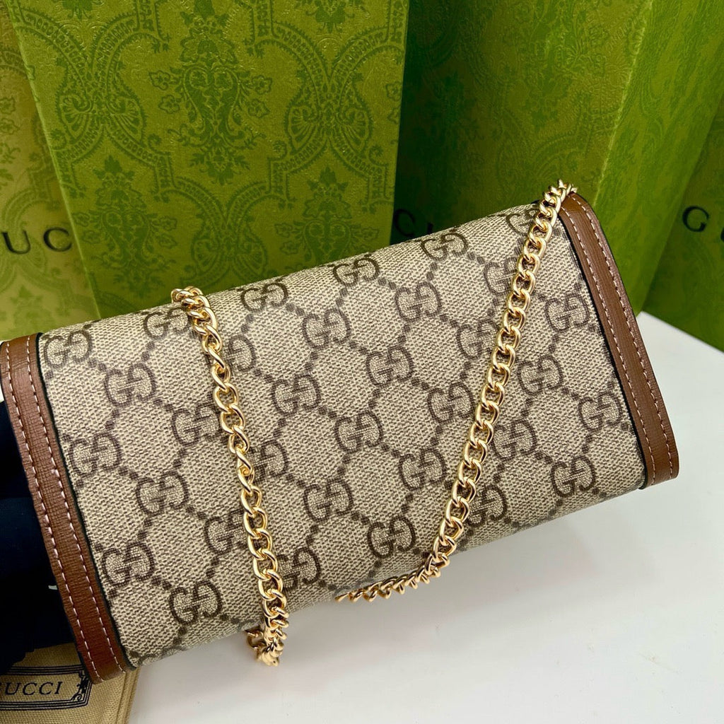 Gucci Brown Saddle Buckle Handbag — view 8